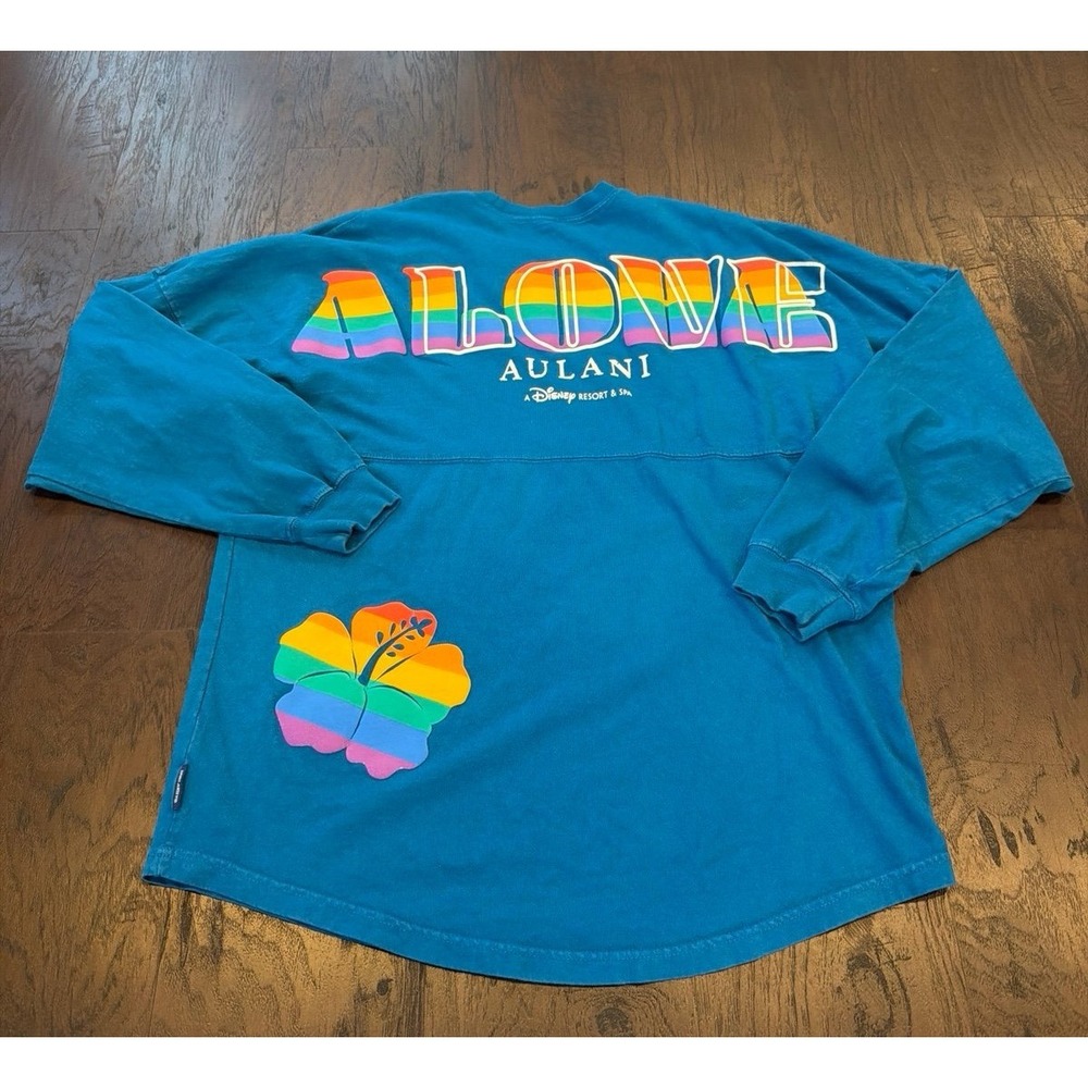 Disney Aulani Resort Spa Pride Spirit Jersey Rainbow Aloha Hawaii Long Sleeve